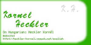 kornel heckler business card